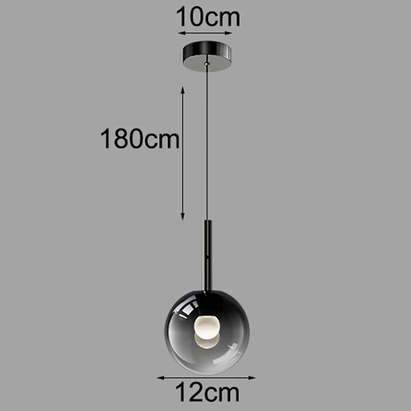 Nordic Glass Pendant Light for Bedroom