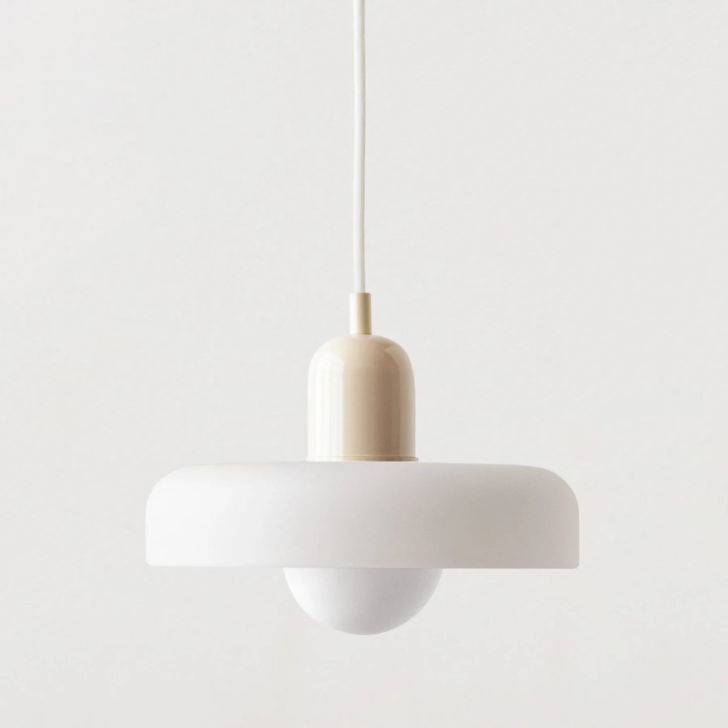 Nordic Glass Pendant Light with Colored Metal Shade