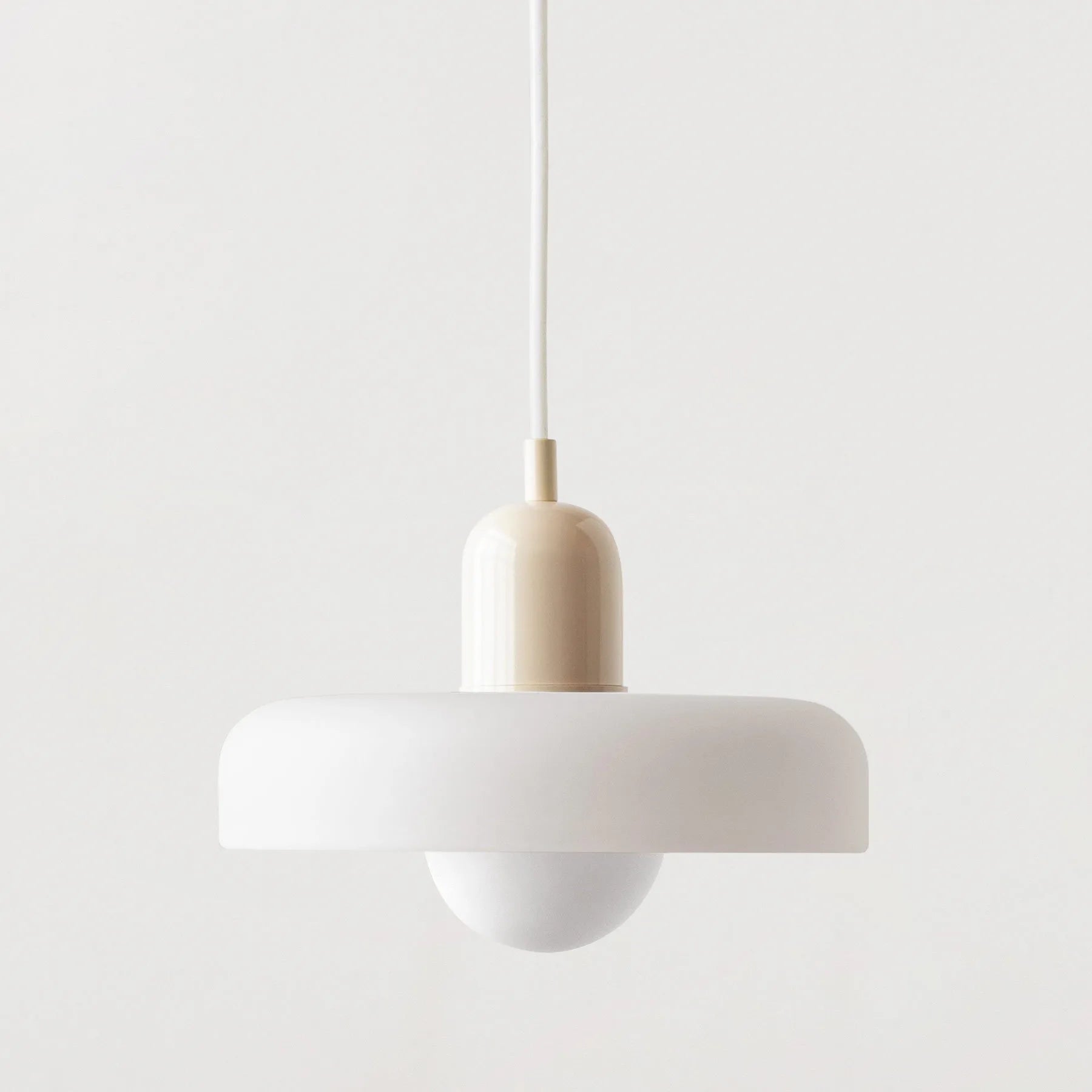 Nordic Glass Pendant Light with Colored Metal Shade