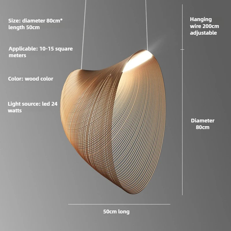 Nordic Wooden Pendant Light for Living Room