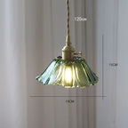 Vintage Flower Glass Pendant Light Collection with Brass Fitting for Bedroom