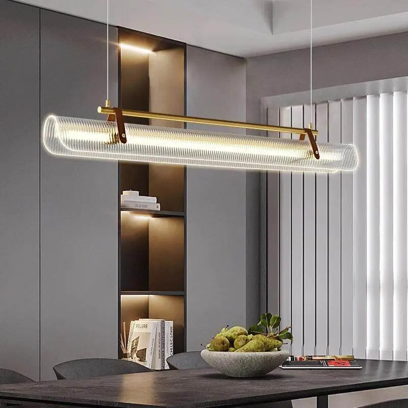 Lámpara colgante minimalista de cristal acrílico para comedor