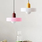 Retro Two Tone Glass Mushroom Pendant Light for Cafe and Dining Room