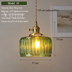Multi-Style Nordic Pendant Lamp Green Glass Ceiling Lighting Kitchen Island Hand Brass Hanging Light fixtures for Dining Room