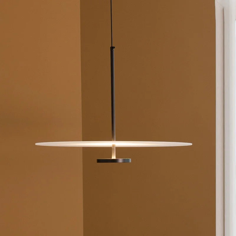 Minimalist Black Metal Disc Pendant Light for Dining