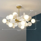Colorful Branch Chandelier with Opal Glass Balls for Kids Room and Living Room