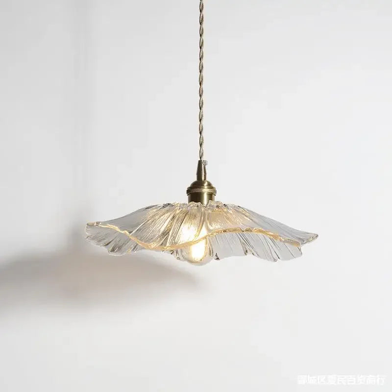 Nordic Glass Flower Pendant Light for Bedroom