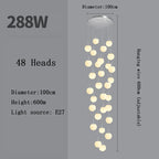 Opal Glass Ball Cluster Chandelier for Staircase and Hotel Lobby