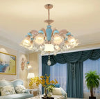 Modern Nordic Ceramic Chandelier with Crystal Drops