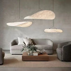 Modern Silk Sail Pendant Light in White for Living Room 40 to 120cm