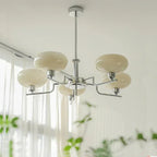 Lámpara Colgante de Bola de Cristal Estilo Retro, Candelabro de Hierro