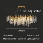 Lámpara colgante de araña LED de cristal de rama moderna