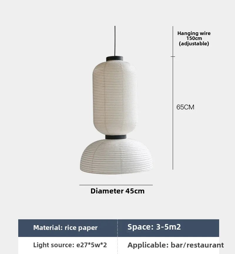 Minimalist Paper Pendant Light Japanese Lantern Design