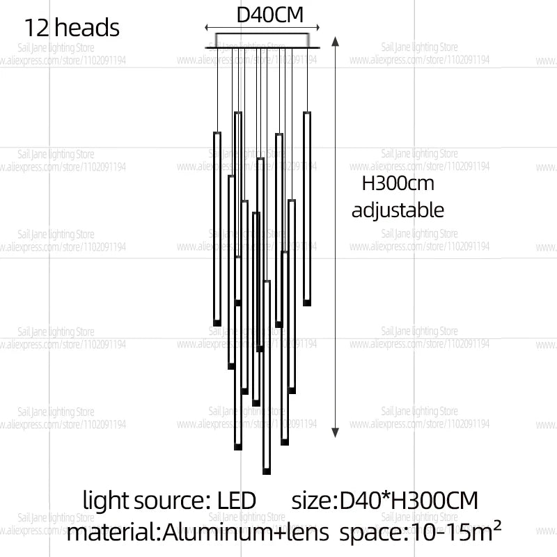 Minimalist Wood Pendant Light for Staircase