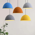 Danish Acoustic Felt Ribbed Dome Pendant Light for Office and Dining Room