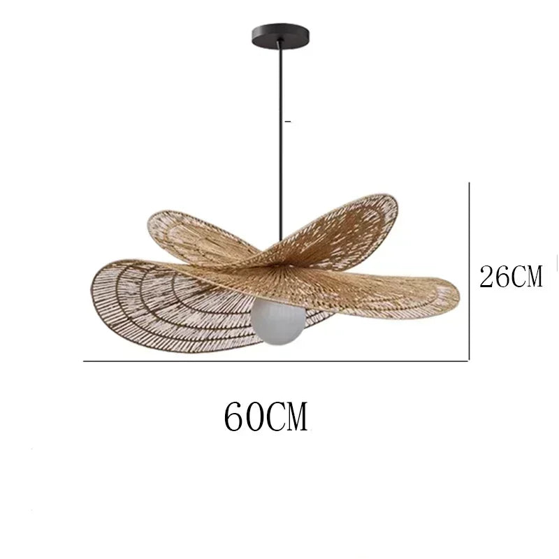 Bohemian Rattan Pendant Light Woven Hanging Lamp