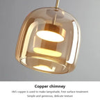 Nordic Glass Pendant Light with Brass Accent