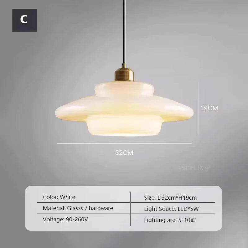 Nordic Glass Pendant Light - Minimalist Hanging Lamp