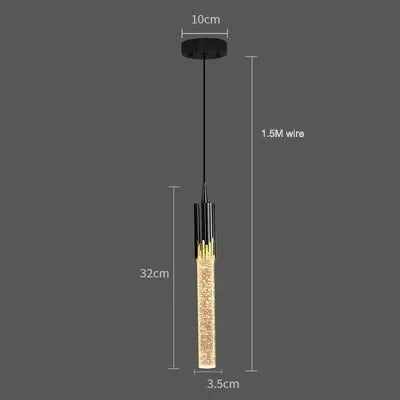 Crystal Glass Pendant Light with LED - Modern Hanging Lamp