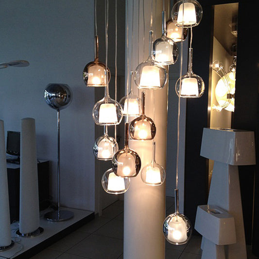Nordic Staircase Glass Pendant Chandelier