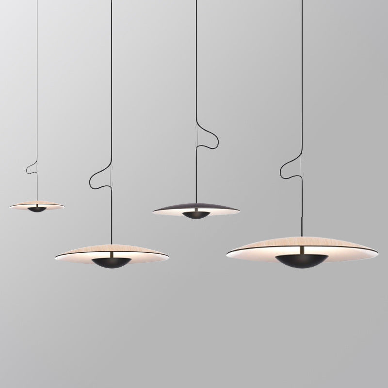 Nordic UFO Pendant Light - Wood/Black Design