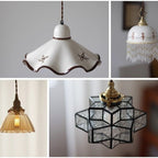 Nordic Brass Ceramic Pendant Bedside Light
