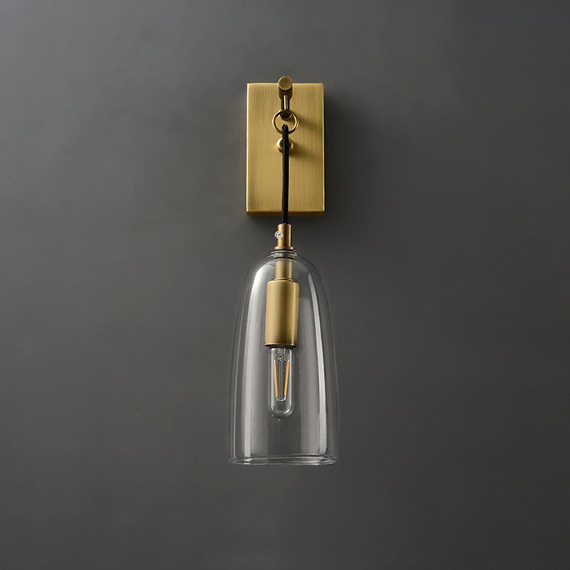 Elegant Copper & Glass Wall Sconce