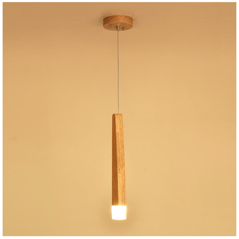 Lámpara colgante de listones de madera nórdica, estilo posmoderno