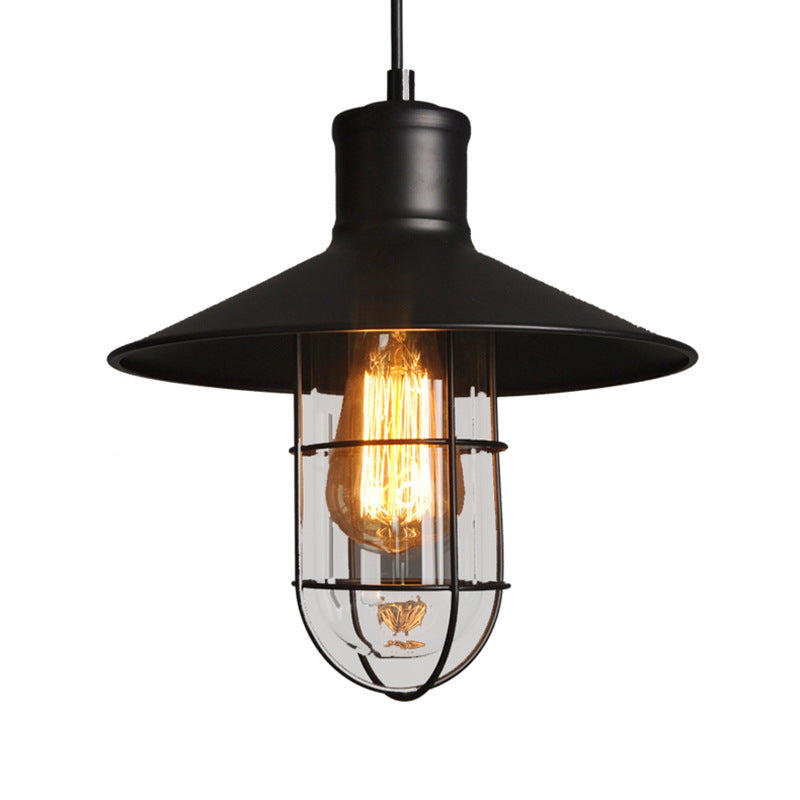 Iron Bird Cage Pendant Light - Industrial Black