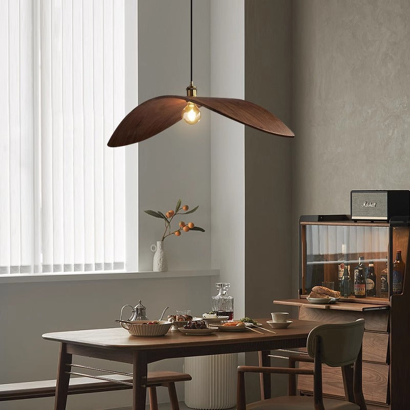 Southeast Asian Walnut Wood Pendant Chandelier