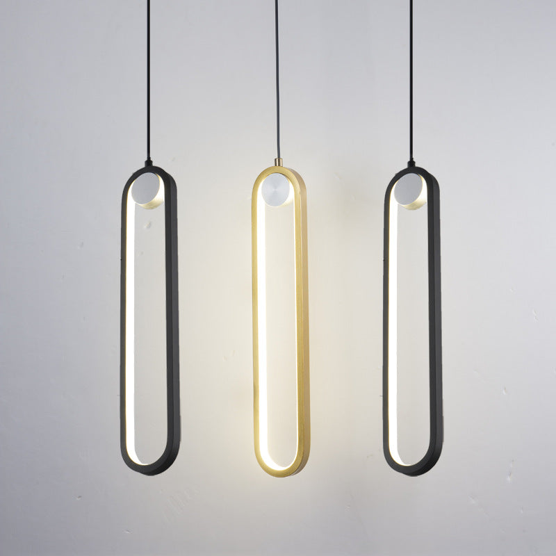 Nordic Minimalist Oval Aluminum Pendant Light