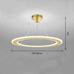 Lámpara de araña de techo LED circular de hierro moderna