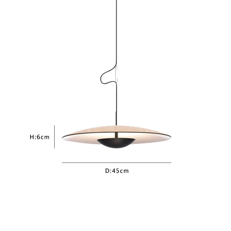 Lámpara Colgante Nórdica OVNI - Diseño Madera/Negro
