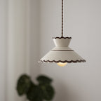 Brass & Ceramic Pendant Light for Bedside