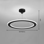Lámpara de araña de techo LED circular de hierro moderna