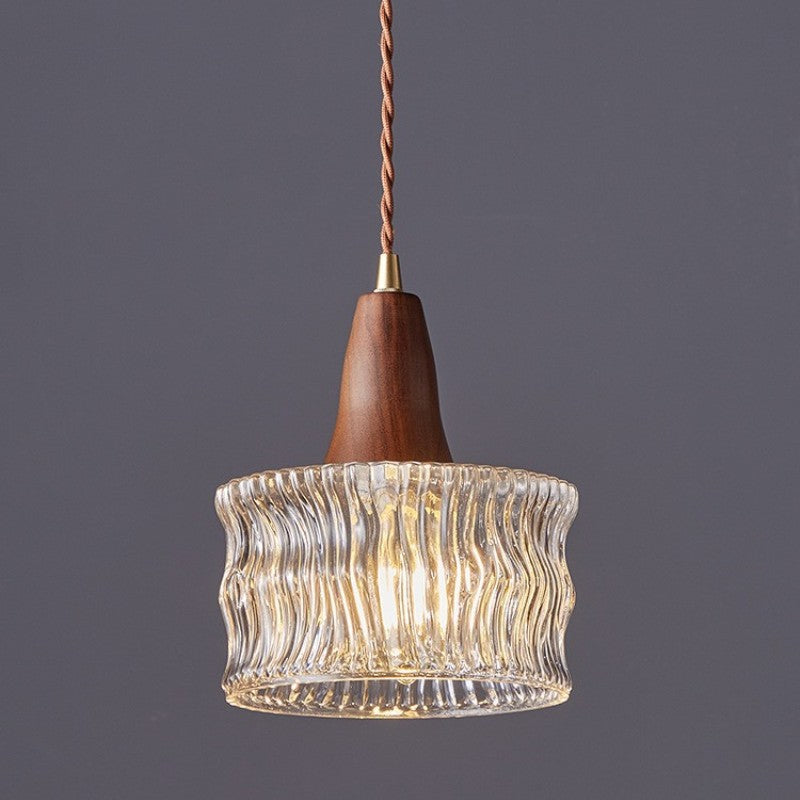 Japanese Style Glass Wall Lamp Modern Bedroom Bedside