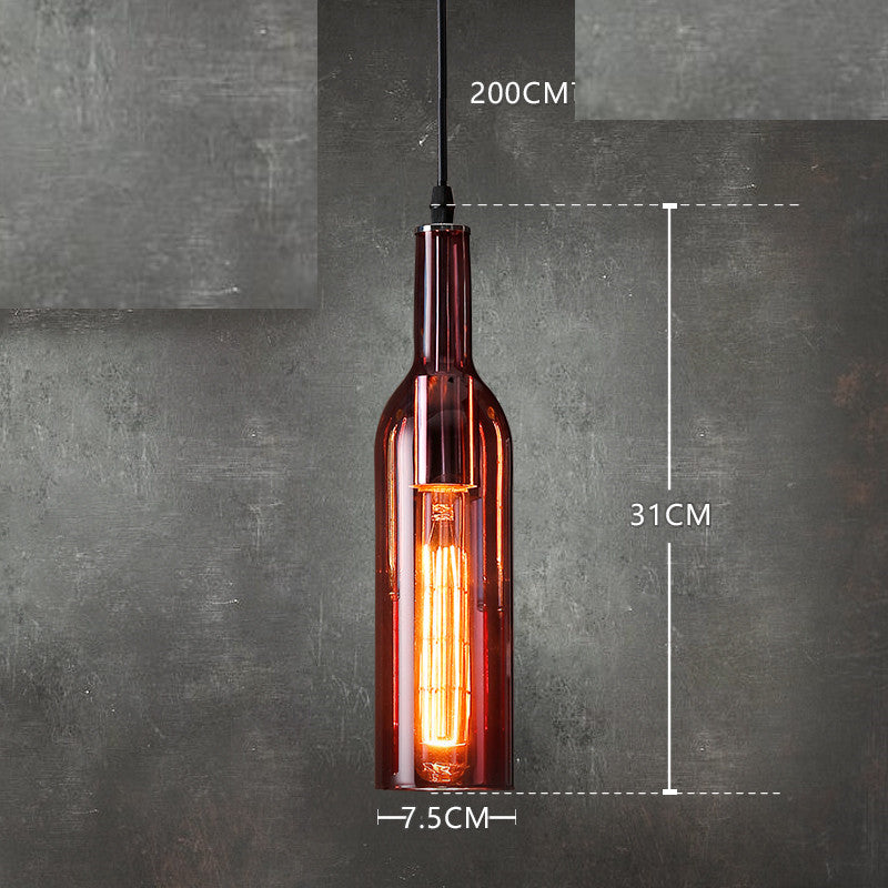 Lámpara de araña de cristal para botellas de vino de color creativo para restaurante bar de estilo nórdico
