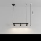 Lámpara colgante de hierro moderna con múltiples cabezales, candelabro para comedor