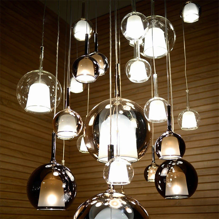 Nordic Staircase Glass Pendant Chandelier