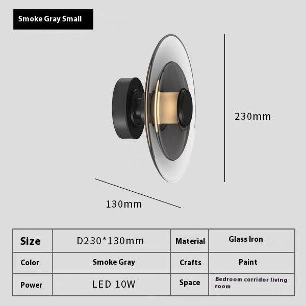 Modern Metal Glass Wall Lamp - Bedroom Study Light