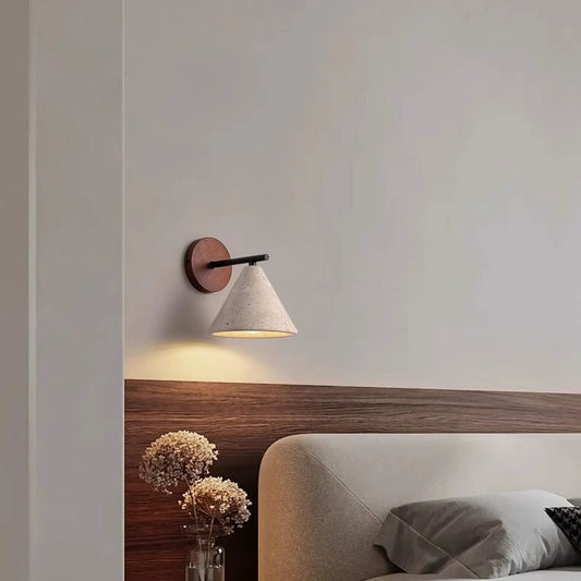 Yellow Stone Retro Wall Lamp - 15cm Bedroom Light
