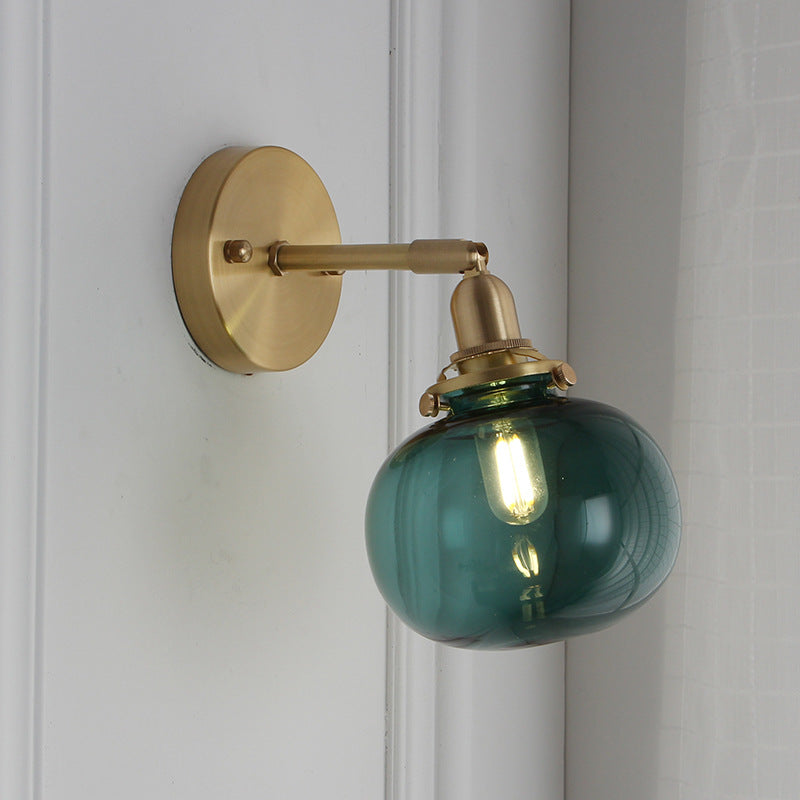 Pumpkin Glass Wall Lamp for Living Room & Bedroom