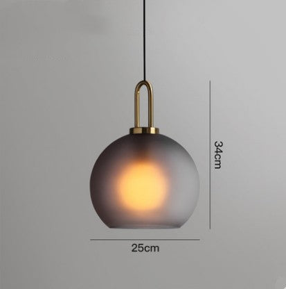 Nordic Glass Ball Pendant Light Iron Frame