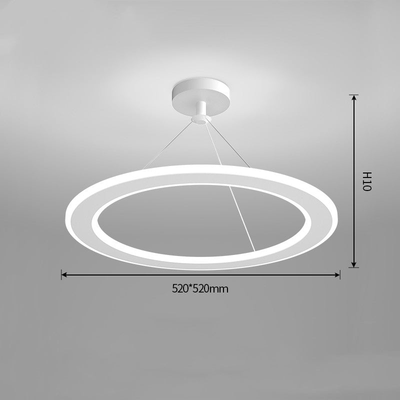 Sencilla araña de estudio circular moderna para dormitorio