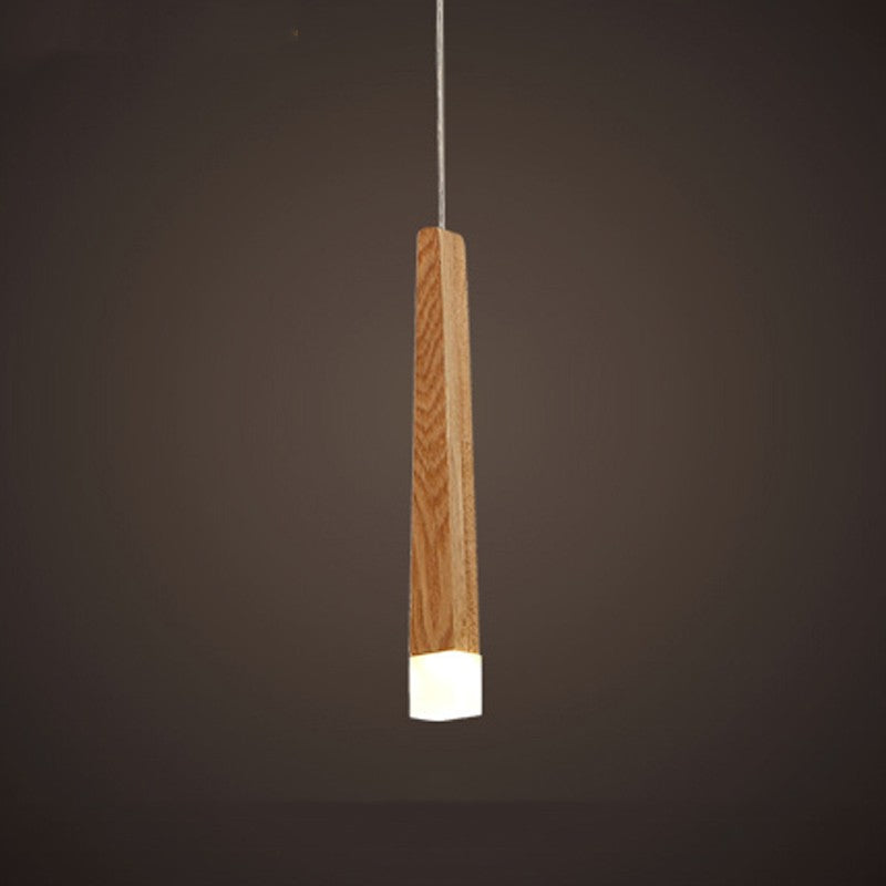 Nordic Wood Strip Pendant Light Postmodern