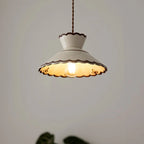 Brass & Ceramic Pendant Light for Bedside