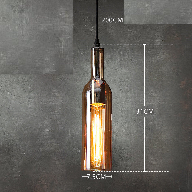 Lámpara de araña de cristal para botellas de vino de color creativo para restaurante bar de estilo nórdico