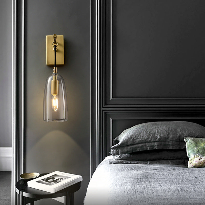 Elegant Copper & Glass Wall Sconce