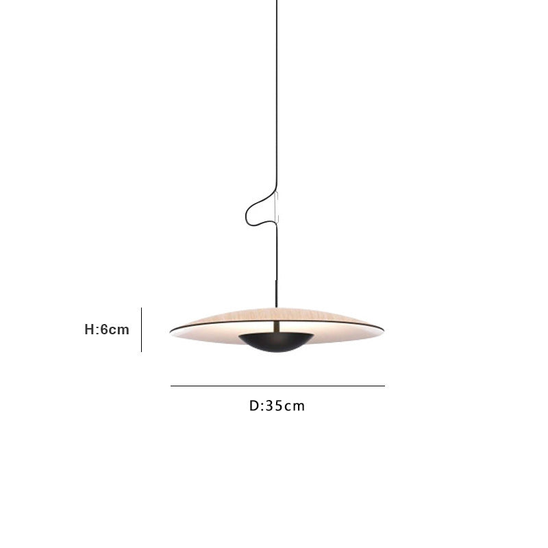 Nordic UFO Pendant Light - Wood/Black Design