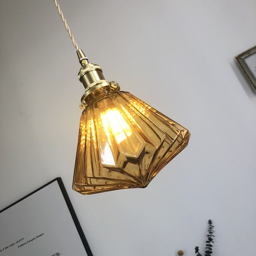 Brass Glass Pendant Light Nordic Japanese Style